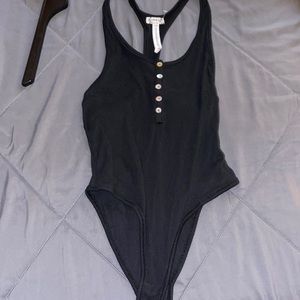 ribbed button bodysuit